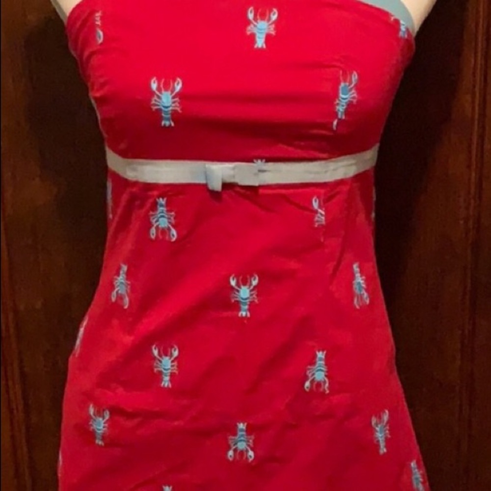 Lily Pulitzer Red strapless lobster dress